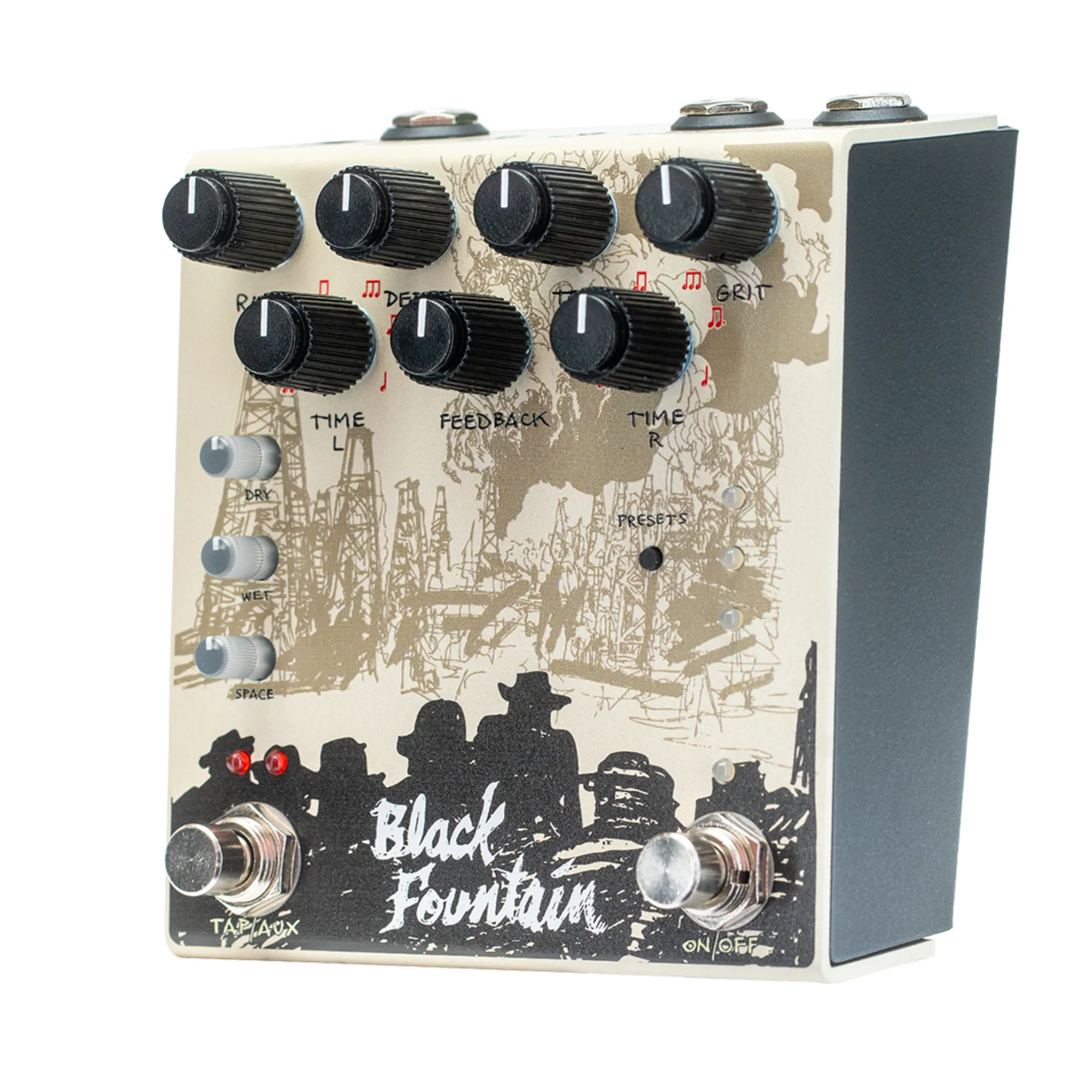 Old Blood Noise Endeavors Black Fountain Stereo Delay Effect Pedal, Cream