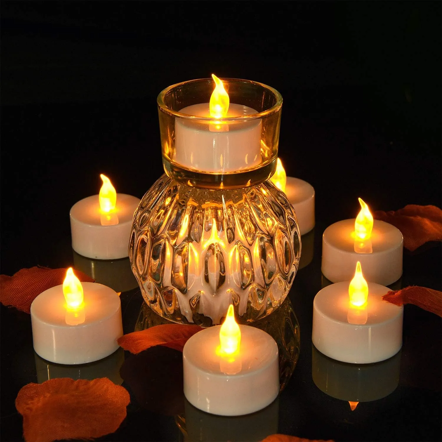 Pandaing 50-pack Unscented Flameless Tealight Candles With Batteries