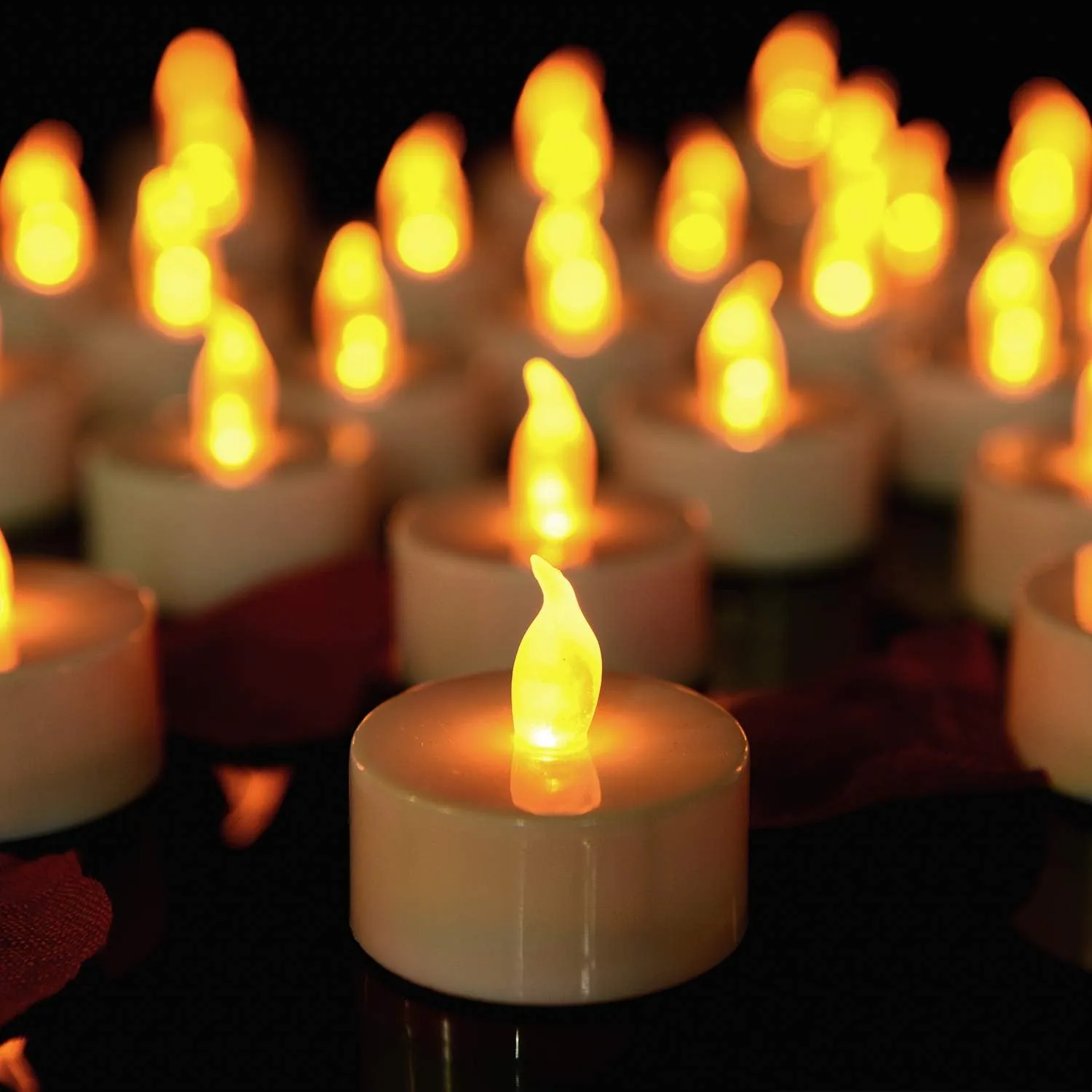 Pandaing 50-pack Unscented Flameless Tealight Candles With Batteries