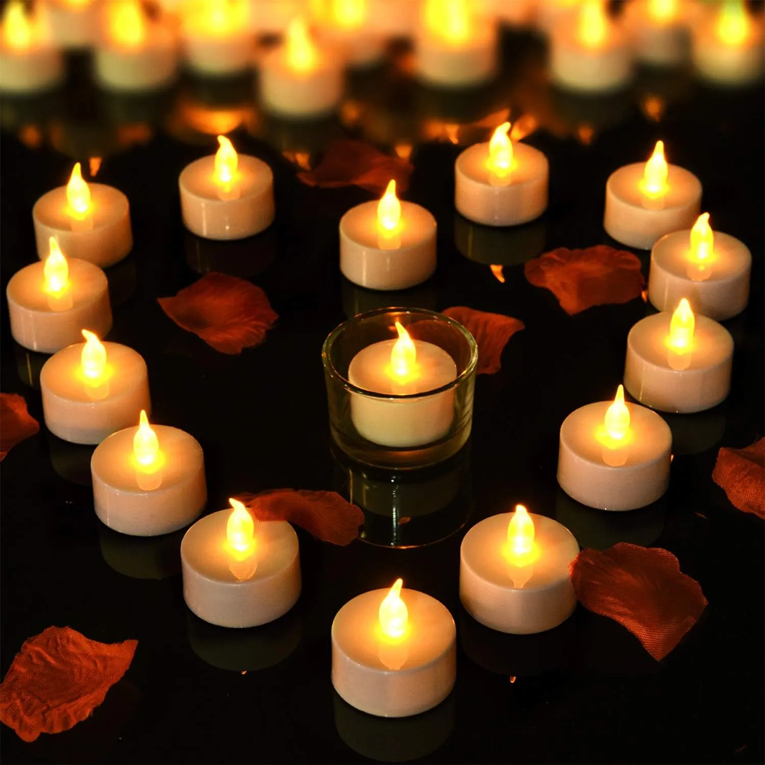 Pandaing 50-pack Unscented Flameless Tealight Candles With Batteries