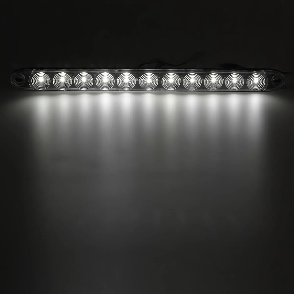 Partsam 15 inch 11 LED Trailer Tail Light Bar, 2Pcs Red LED Brake Stop Turn Tail Light Bar   2Pcs Utility White LED Back UP Reverse Running Boards Light Bar (2 Red   2 White)