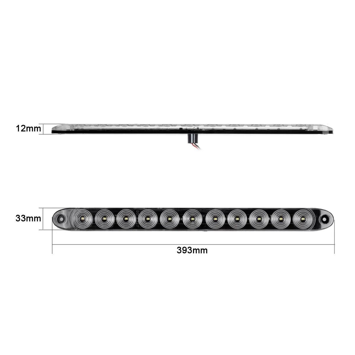Partsam 2Pcs 15 Inch White Led Trailer Reverse Backup Light Bars Clear Lens, Sealed 11 LED Flange Mount Trailer Truck 15" Inch Reverse White Light Bar Utility Marker Light Bar RV Front Access Light