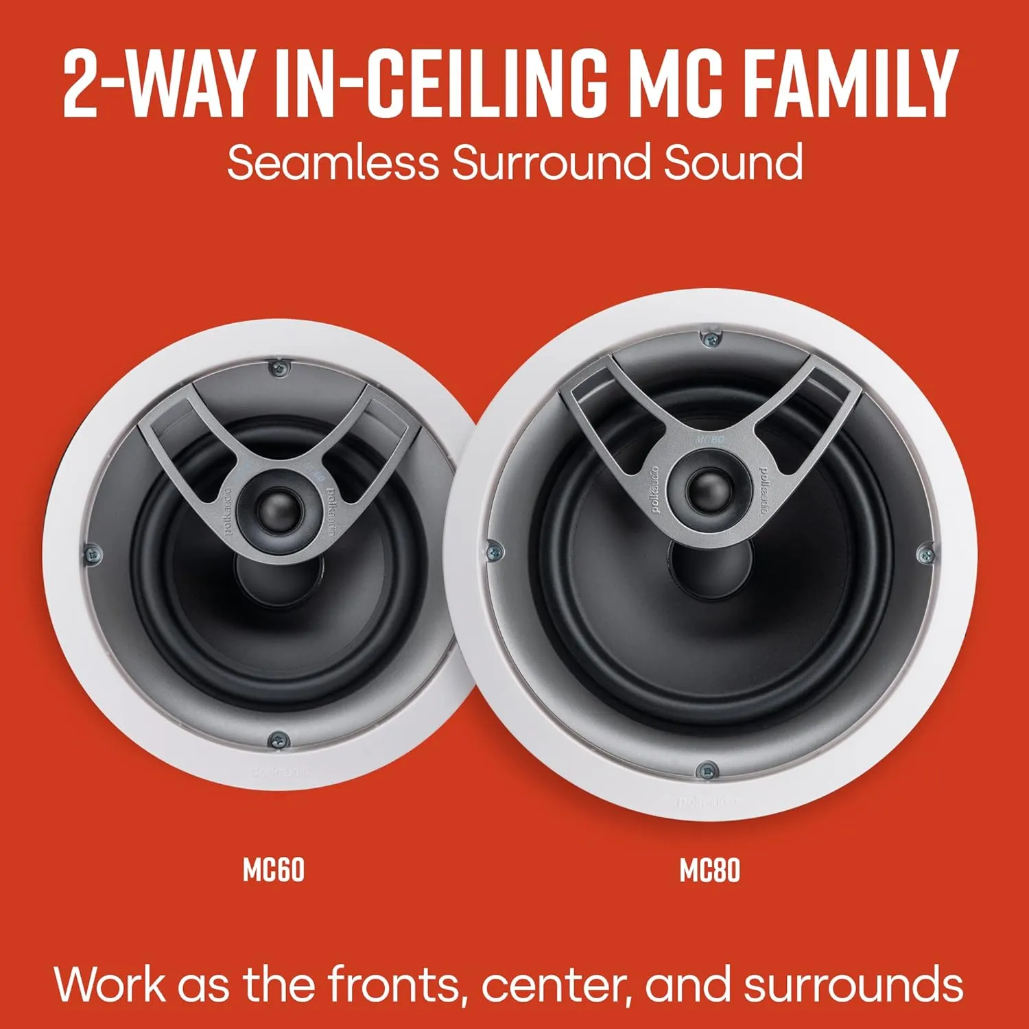 Polk Audio MC80 In-Ceiling Speakers (2 Speaker Bundle)