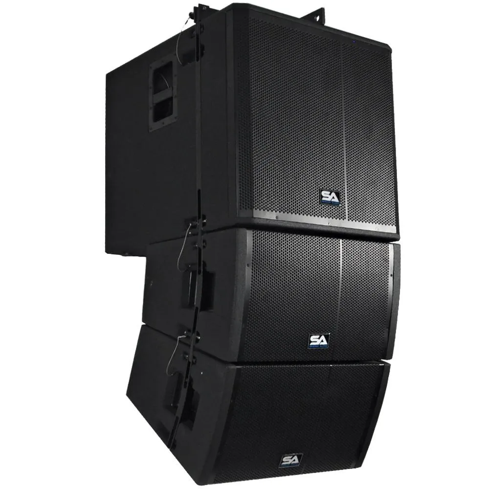 Powered Line Array System - 18 Inch Subwoofer, Two 12 Inch Line Array Speakers and Mounting Frame