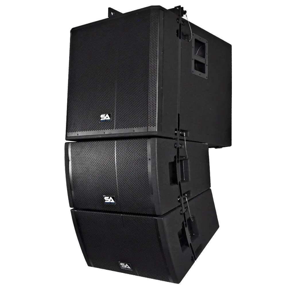 Powered Line Array System - 18 Inch Subwoofer, Two 12 Inch Line Array Speakers and Mounting Frame
