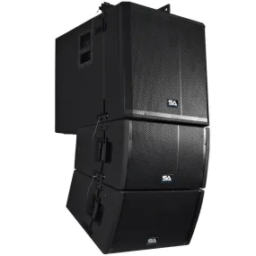 Powered Line Array System - 18 Inch Subwoofer, Two 12 Inch Line Array Speakers and Mounting Frame