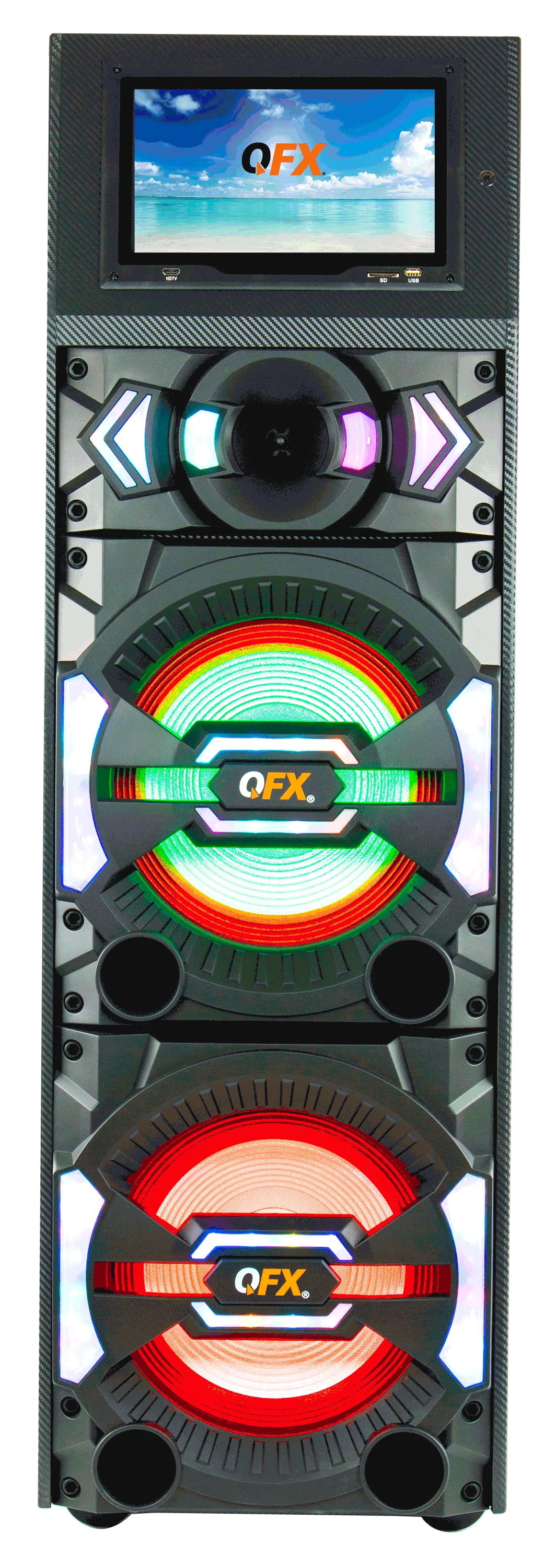 QFX 2 x 12" Speaker W/Wifi Touch Led Screen - Bluetooth
