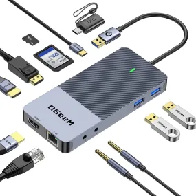 QGeeM 11-in-1 USB C/3.0 Docking station with DP-Dual 4K