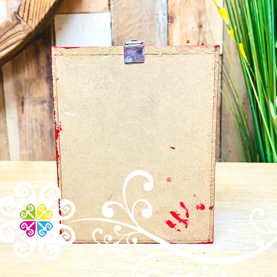 Red Couple Mexican Box Decor - Cajita Decorativa Barro Cocido