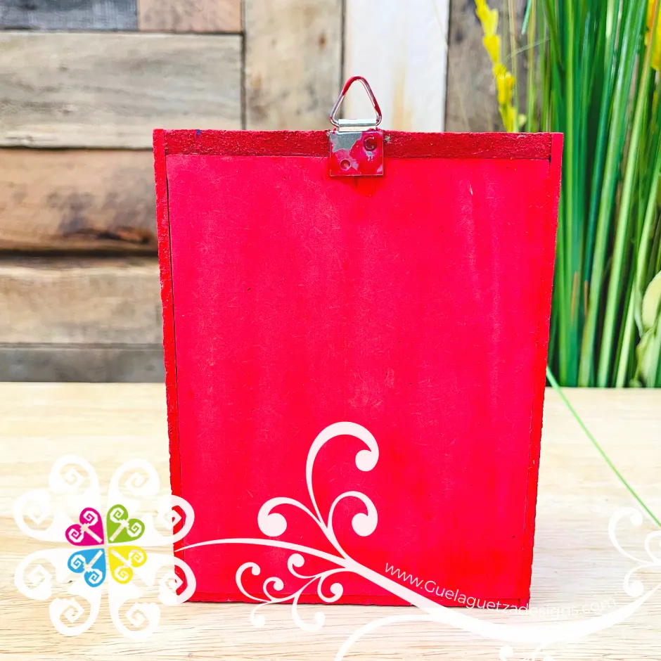 Red Couple Mexican Box Decor - Cajita Decorativa Barro Cocido