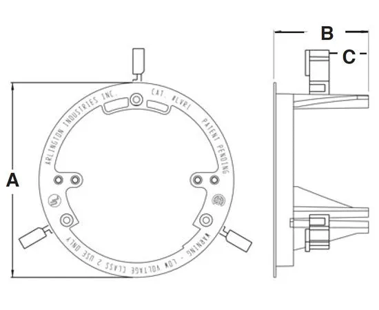 Round Low Voltage Mounting Bracket,w/ Mounting Wings