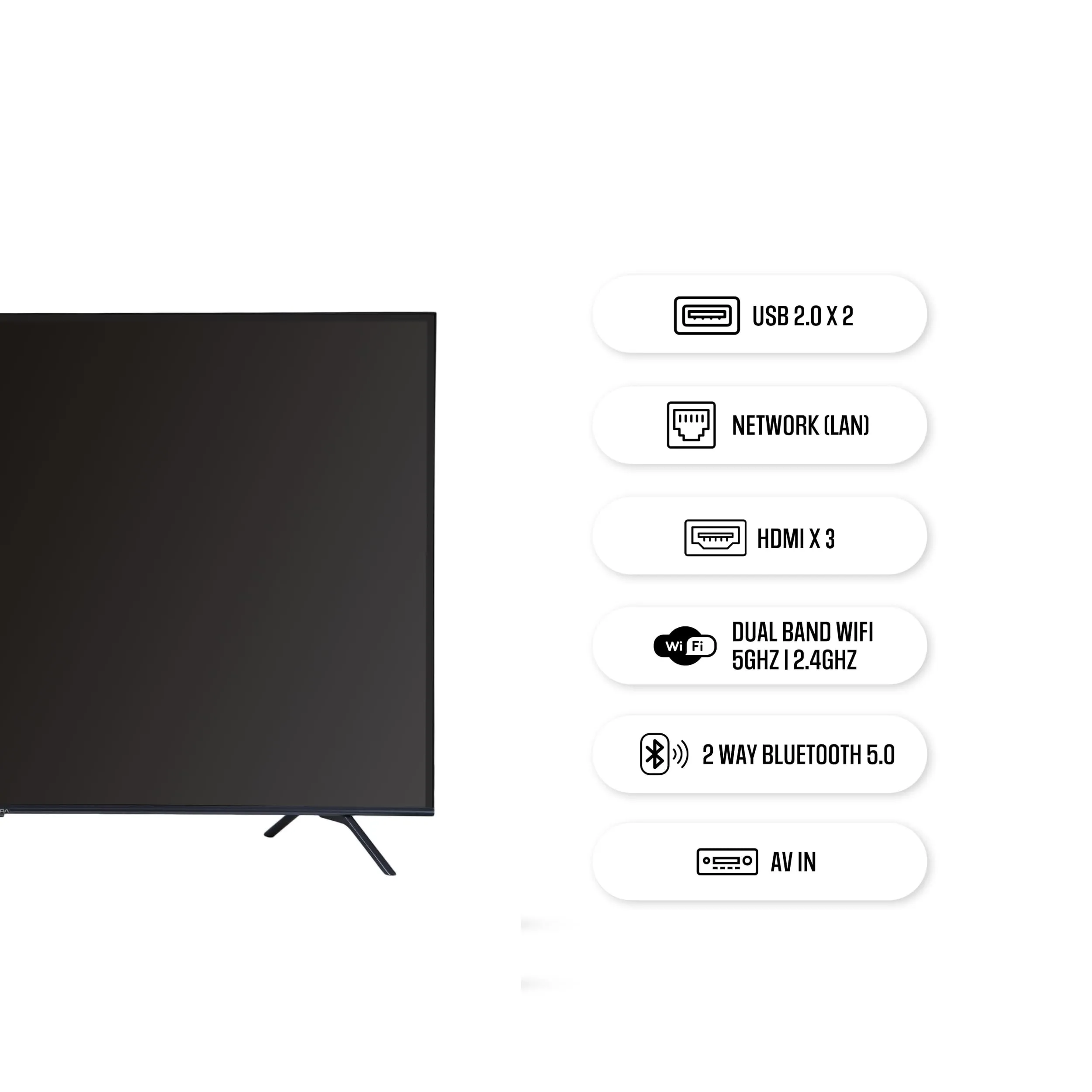 Salora 139 cm (55 inches) QLED 4K Ultra HD Smart Google TV | SLV-3555 QGTV (Black) | 4K Display, Powerful 20W Dolby Audio, Google Assistant & Voice Control Remote