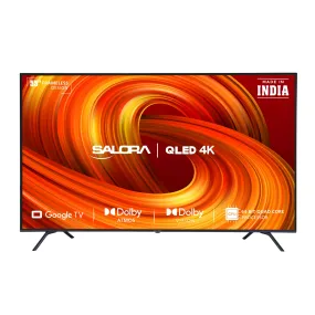 Salora 139 cm (55 inches) QLED 4K Ultra HD Smart Google TV | SLV-3555 QGTV (Black) | 4K Display, Powerful 20W Dolby Audio, Google Assistant & Voice Control Remote