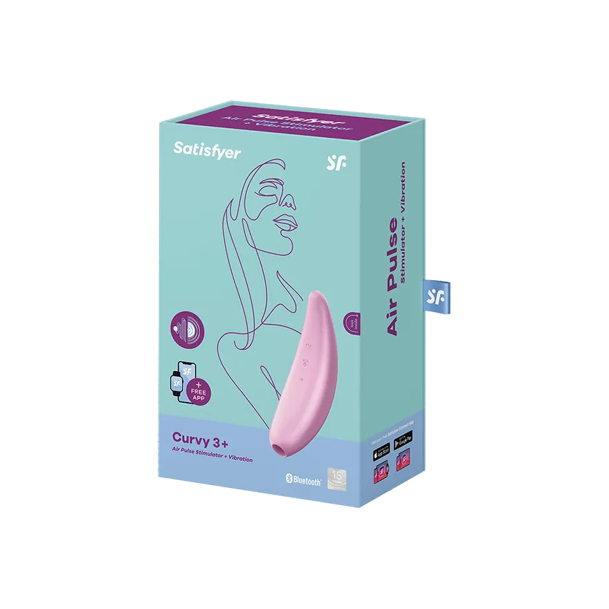 Satisfyer Curvy 3  2-N-1 Rechargeable Silicone Lay-On Clitoral Stimulator Pink
