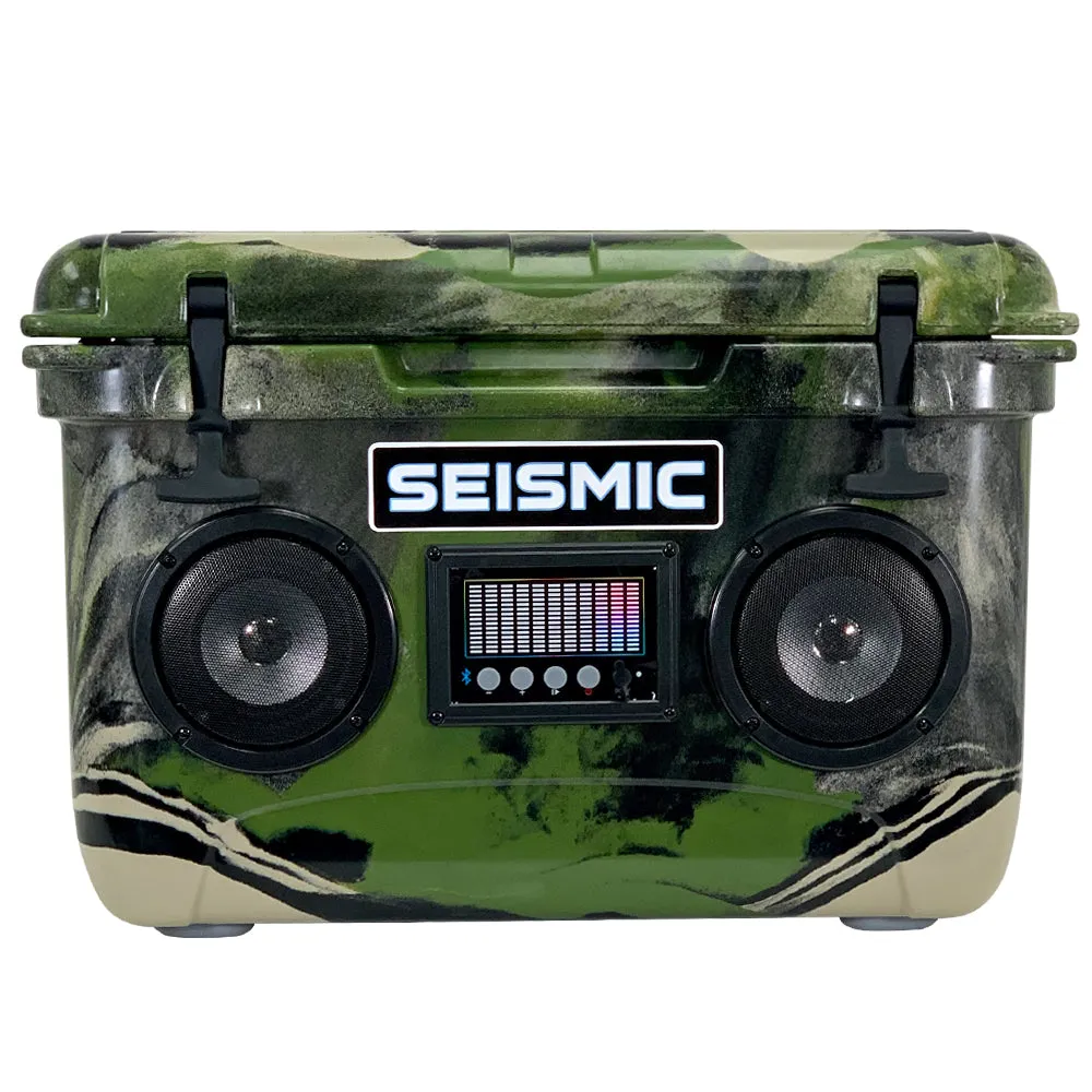 SC37WS-Camo - 37 Quart Camo Hard Cooler Box with Built-In Bluetooth Speakers