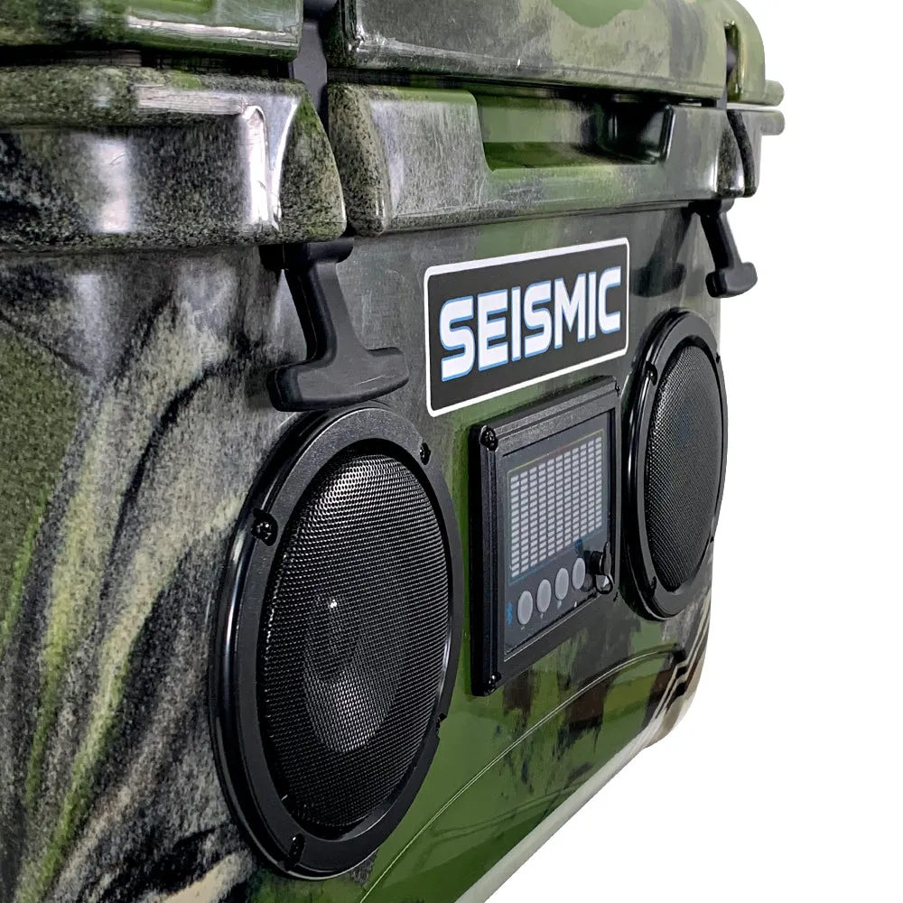 SC37WS-Camo - 37 Quart Camo Hard Cooler Box with Built-In Bluetooth Speakers
