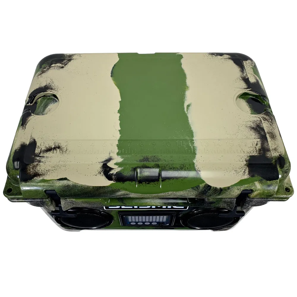SC37WS-Camo - 37 Quart Camo Hard Cooler Box with Built-In Bluetooth Speakers