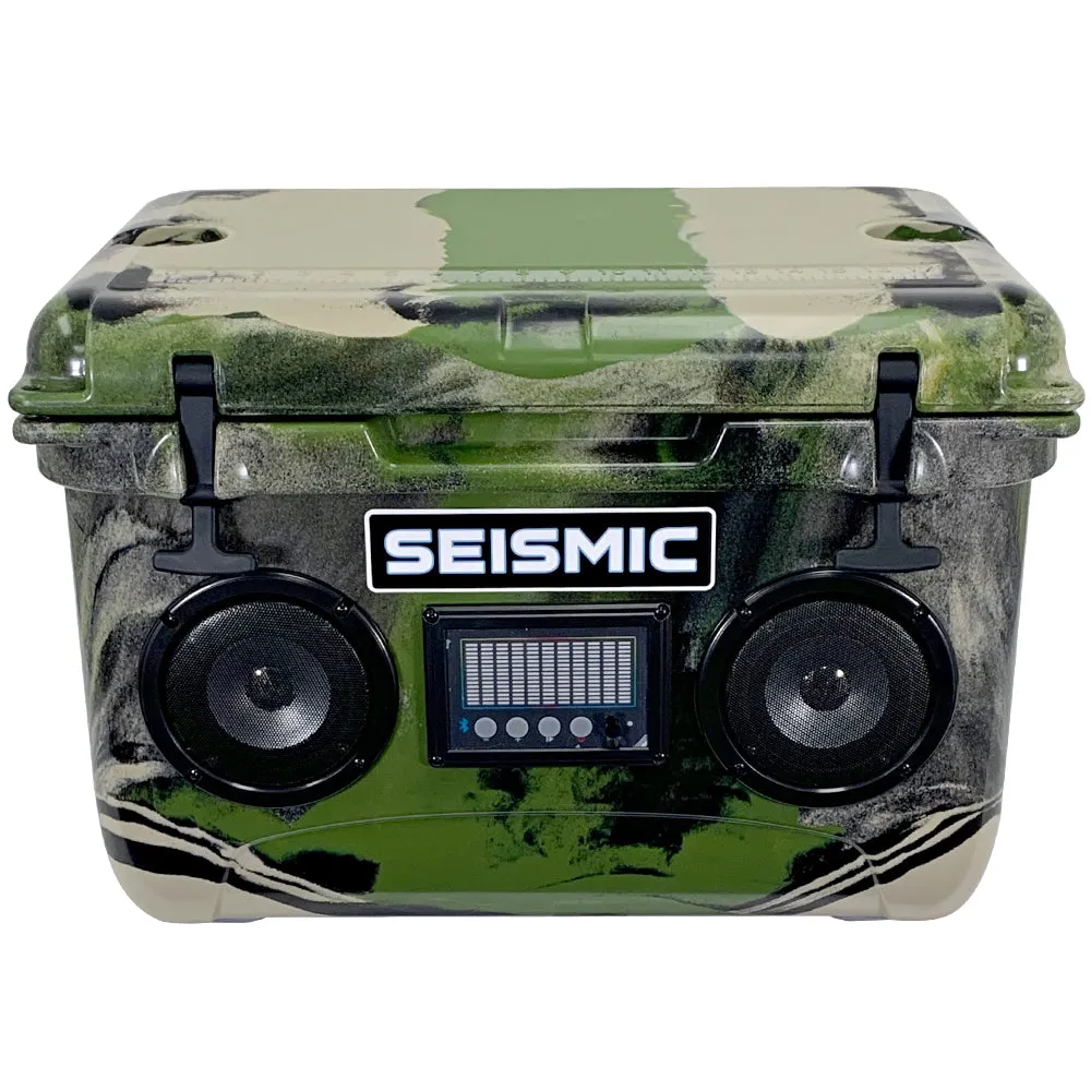 SC37WS-Camo - 37 Quart Camo Hard Cooler Box with Built-In Bluetooth Speakers