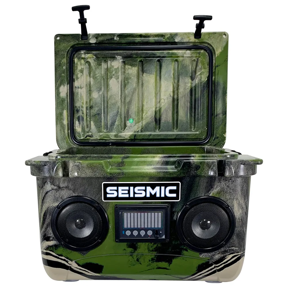 SC37WS-Camo - 37 Quart Camo Hard Cooler Box with Built-In Bluetooth Speakers