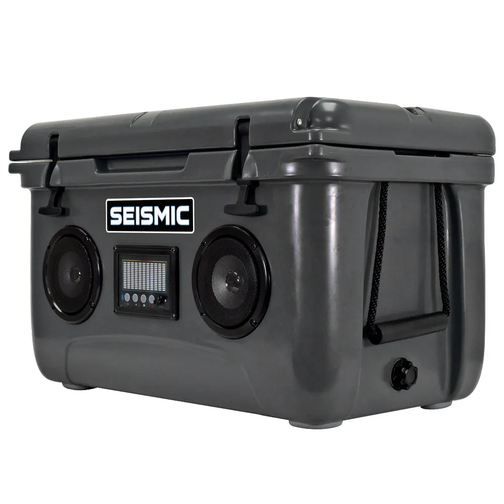 SC48WS-Gray - 48 Quart Gray Hard Cooler Box with Built-In Bluetooth Speakers