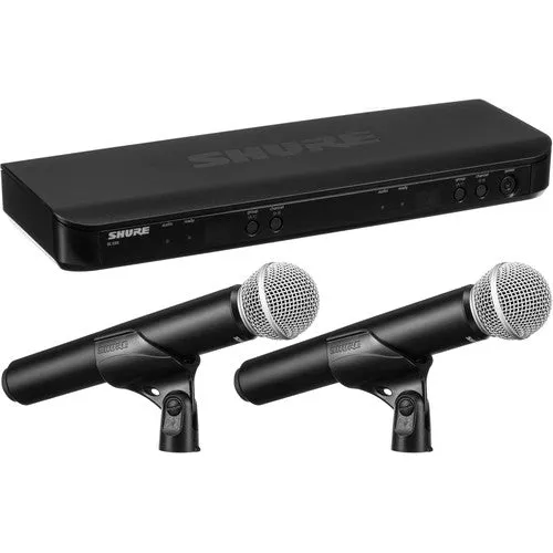 Shure BLX288/PG58 Dual Channel Wireless Handheld Microphone System - H10 Band