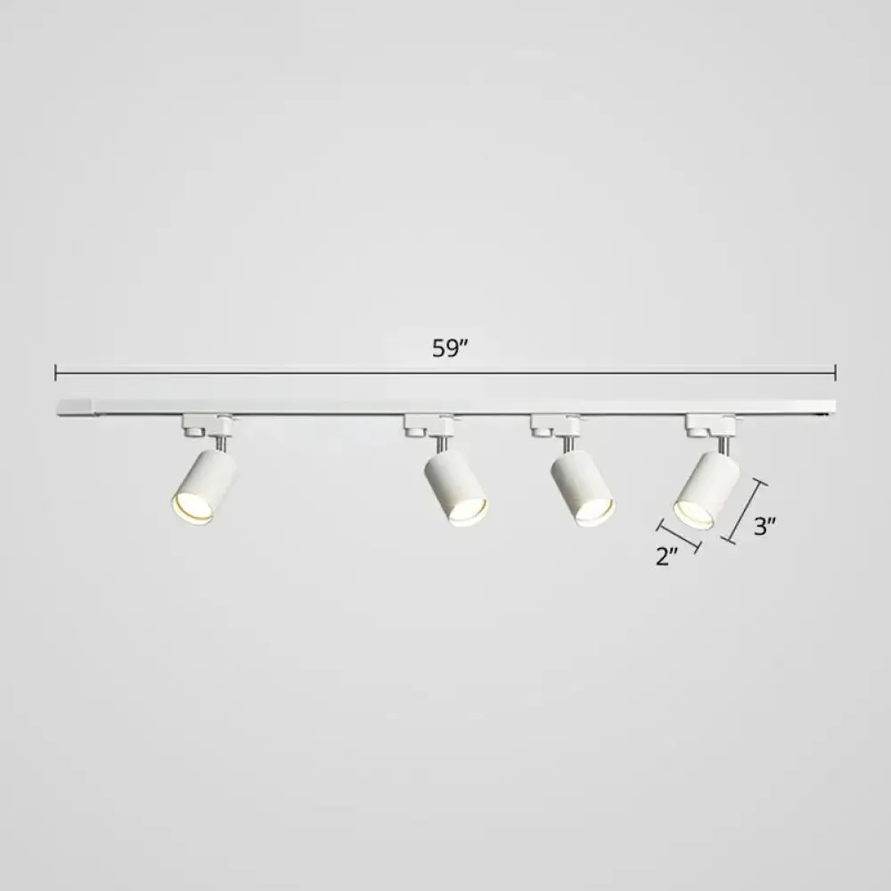 Sleek Tube Track Spotlight: Modern Metallic Semi Flush Ceiling Light for Bars