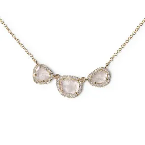SLICED DIAMOND NECKLACE WITH DIAMOND SURROUND