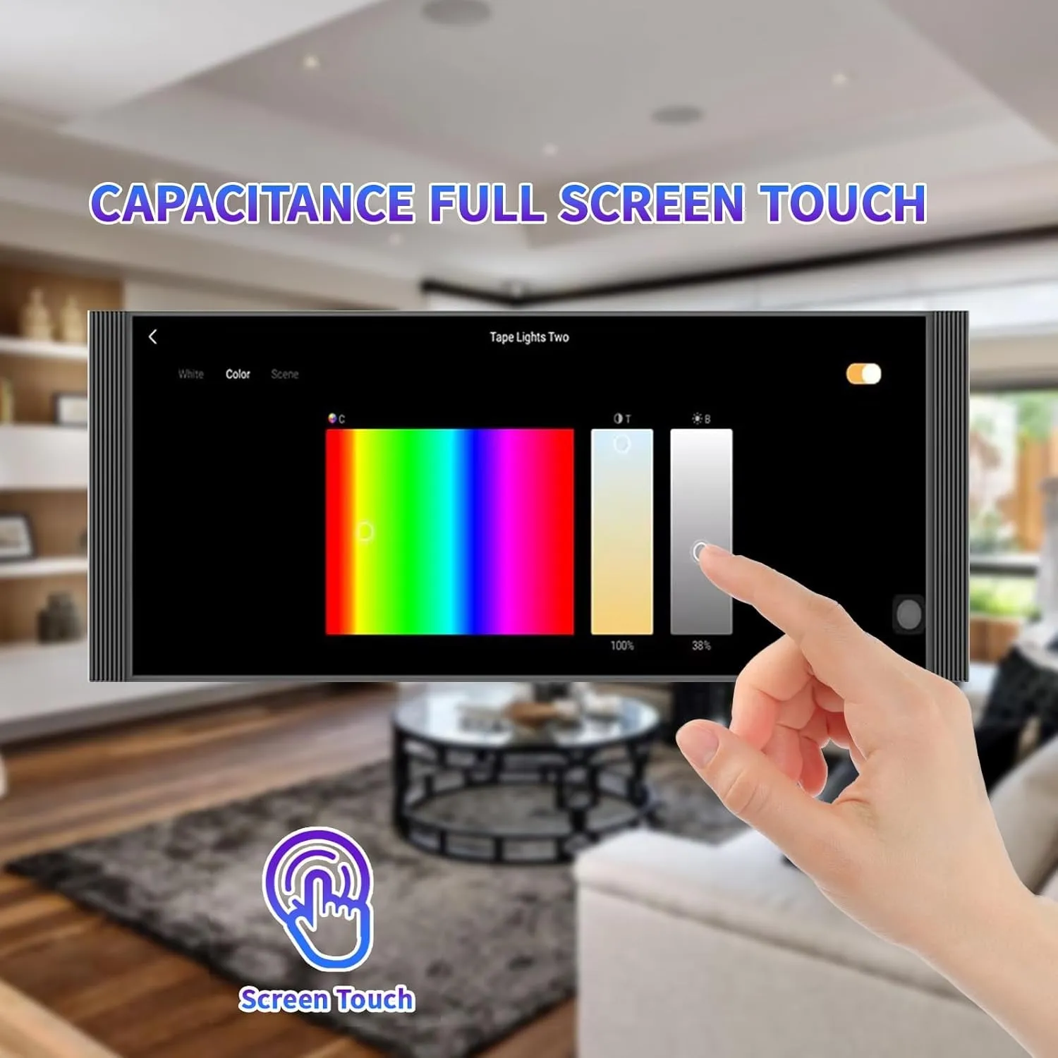 Smart Home Control Panel,12'' Dimmer and Background Music Player,Smart Life Tuya App Control Timer Switch