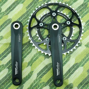 Spécialités TA Carmina Crankset Complete: (Black arms)  94 BCD Double Black Spider and Rings