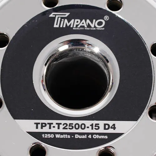 Timpano 15" Subwoofer Dual 4 Ohm 2500 Watts Max Power TPT-T2500-15 D4 Single