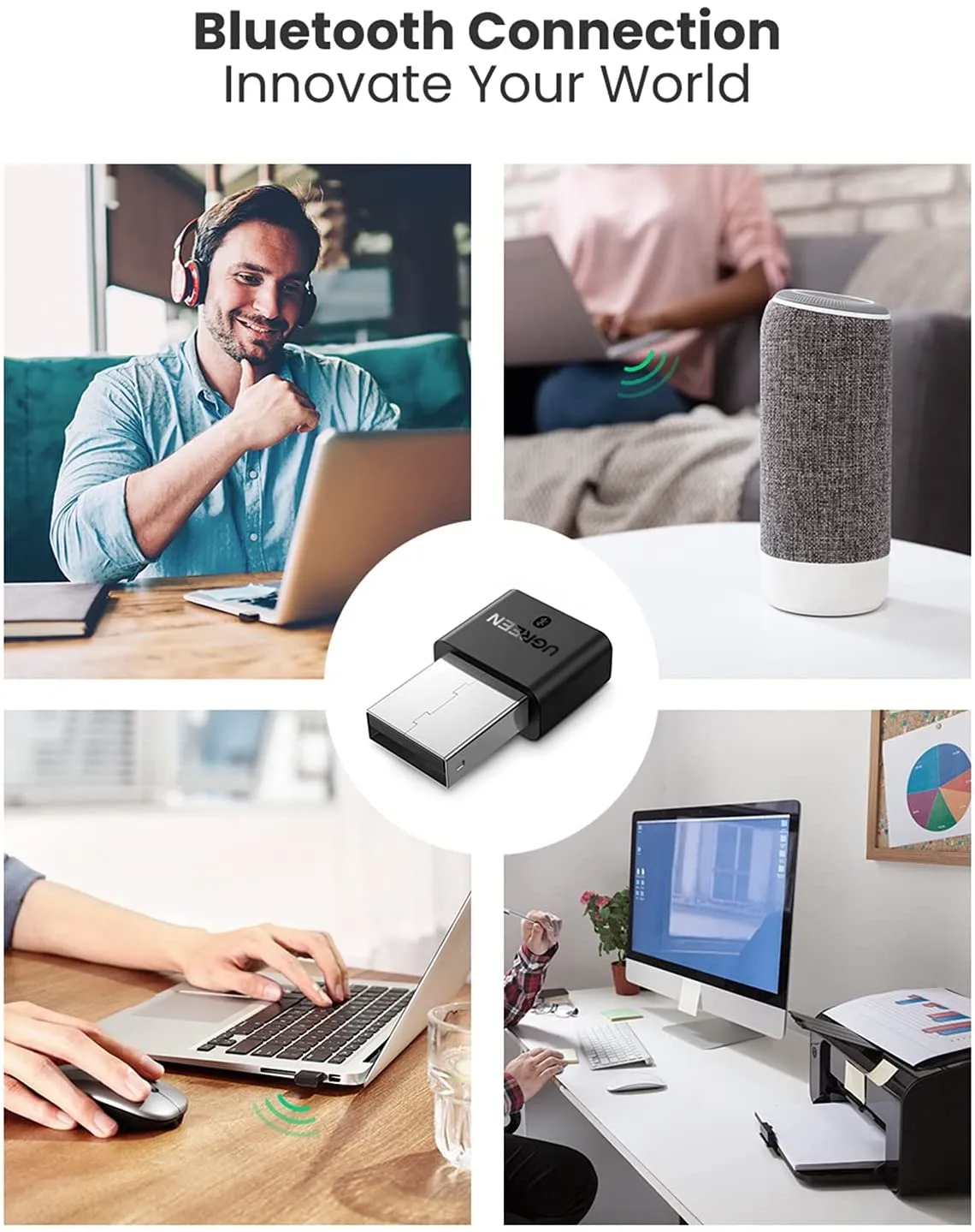 UGreen USB Bluetooth 4.0 Adapter Nano USB Wireless Dongle Plug and Play