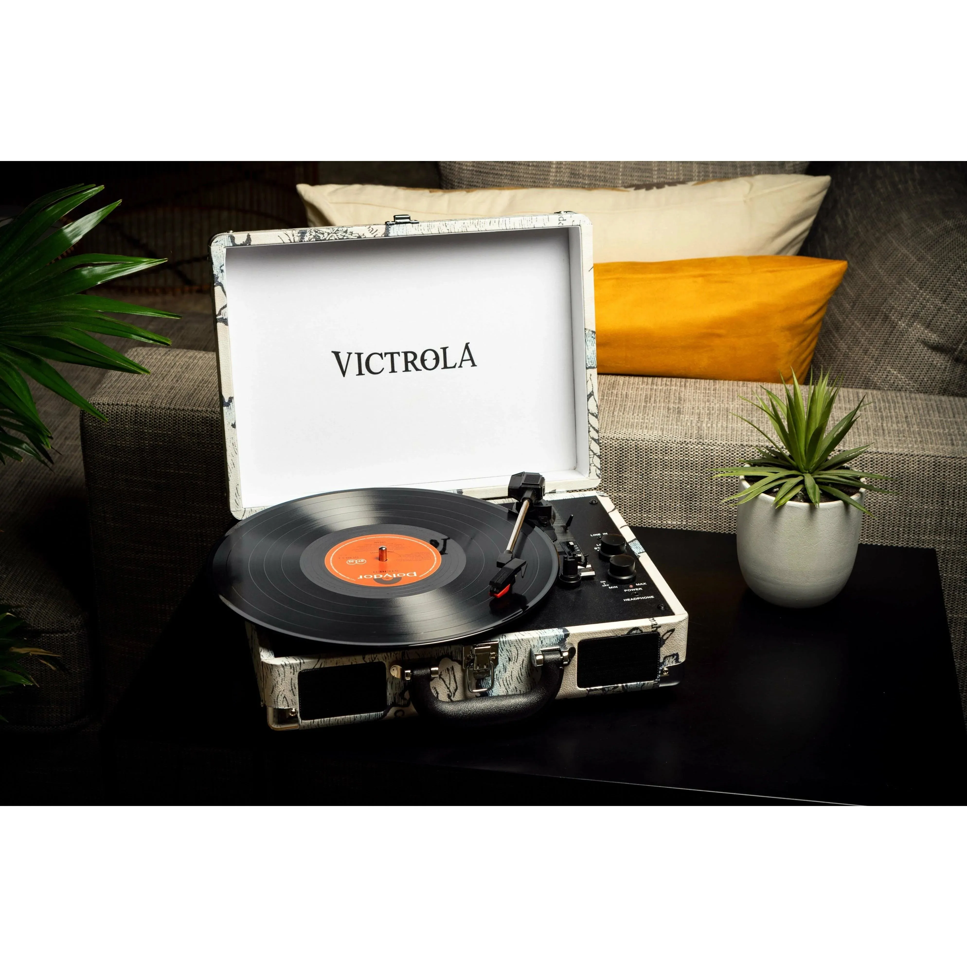 Victrola Built-in Stereo Bluetooth Portable Suitcase Record Player | VSC-550BT-BLK