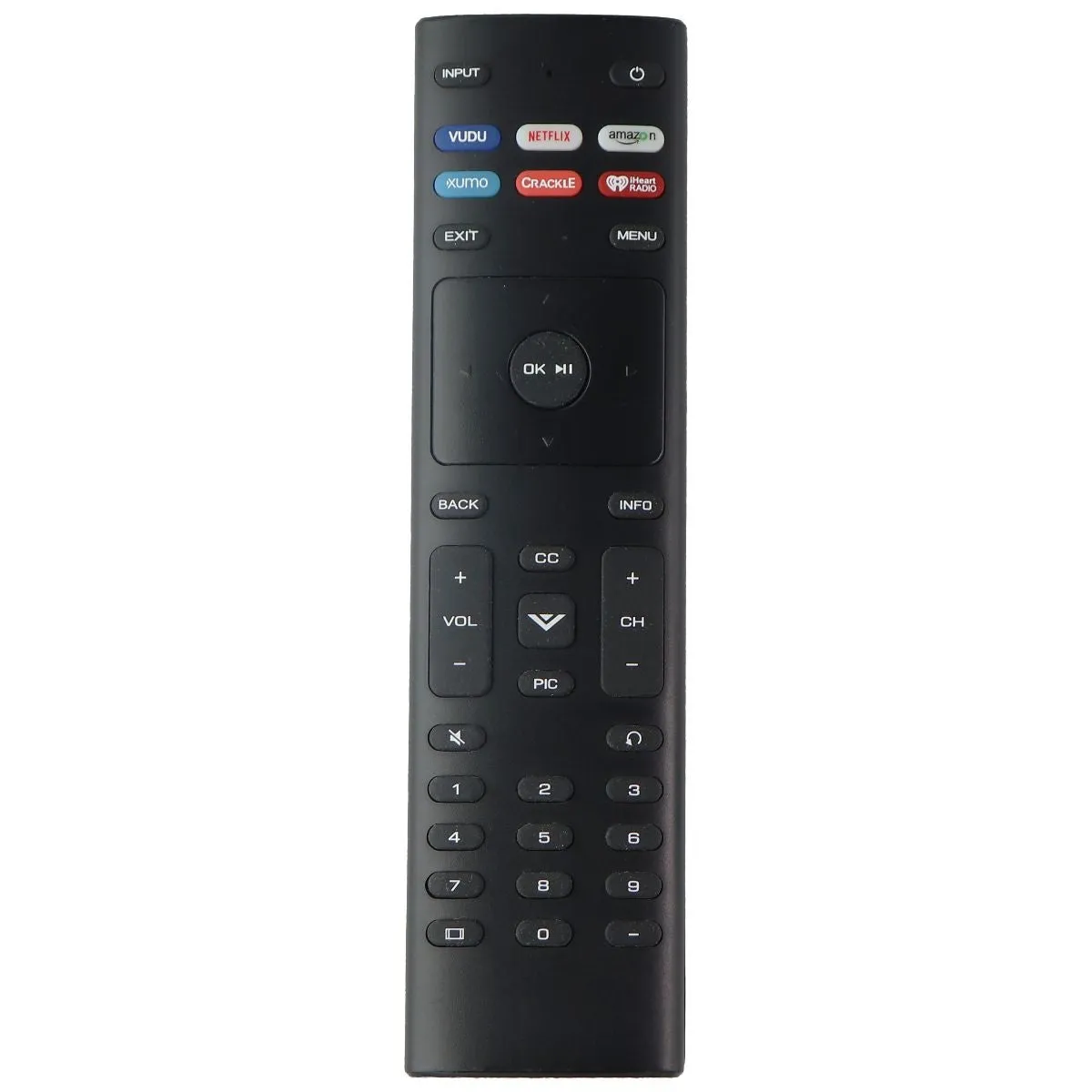 Vizio Remote Control for Select Vizio TV Systems Netflix/Vudu/Amazon - Black