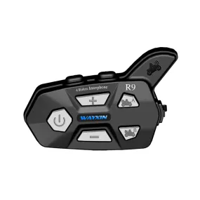 WAYXIN R9 1500M Universal Pairing Bluetooth 4 Riders Helmet Intercom Waterproof Motorcycle Full-Duplex FM Headsets Interphone