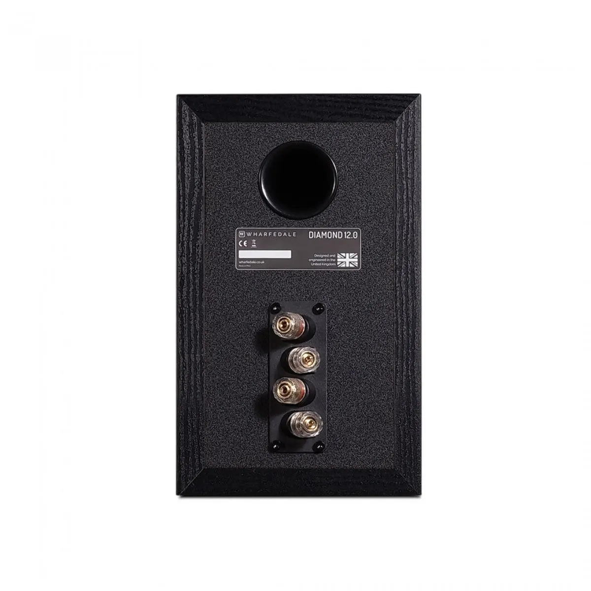 Wharfedale Diamond 12.0 Bookshelf speaker Compact 2 way with rear port (Pair) Black Oak Ex-Display Clearance