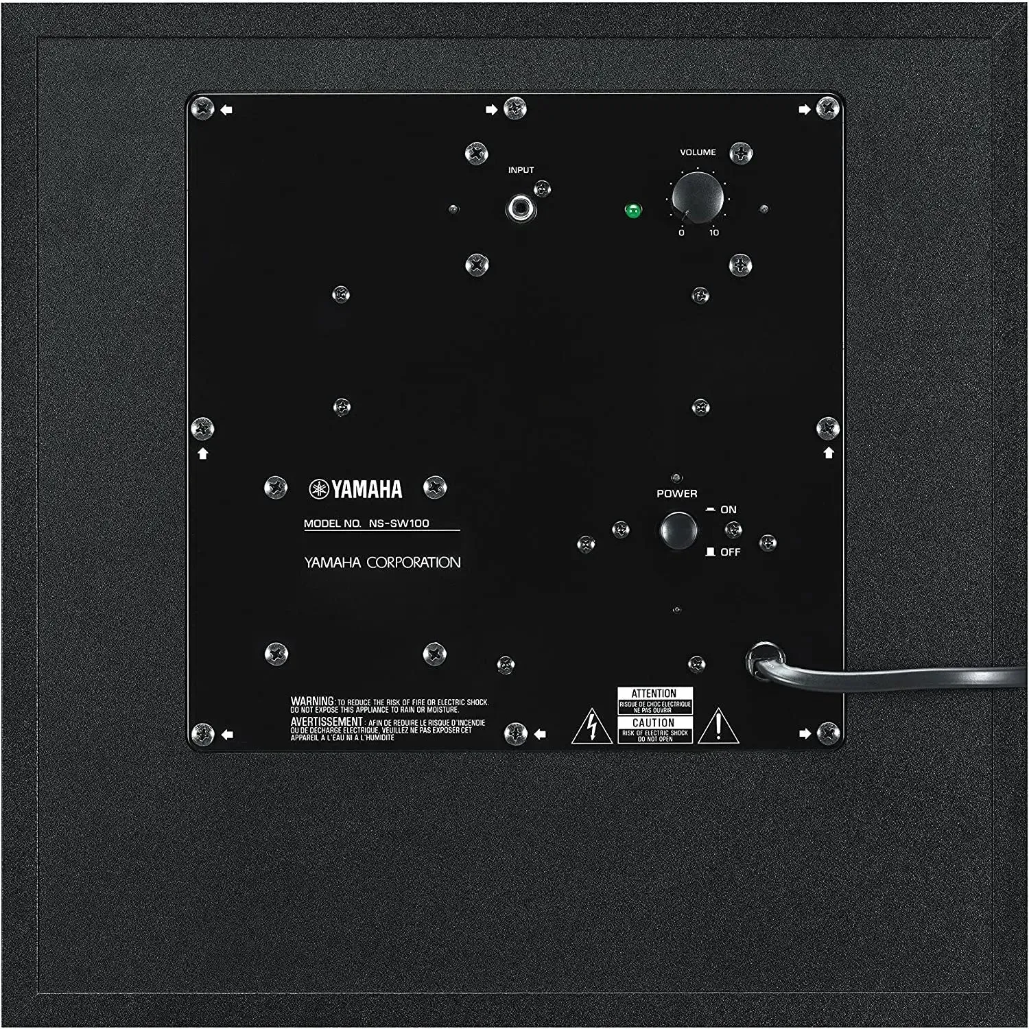 Yamaha NS-SW100 10" Compact Powered Subwoofer Stylish Matte Black
